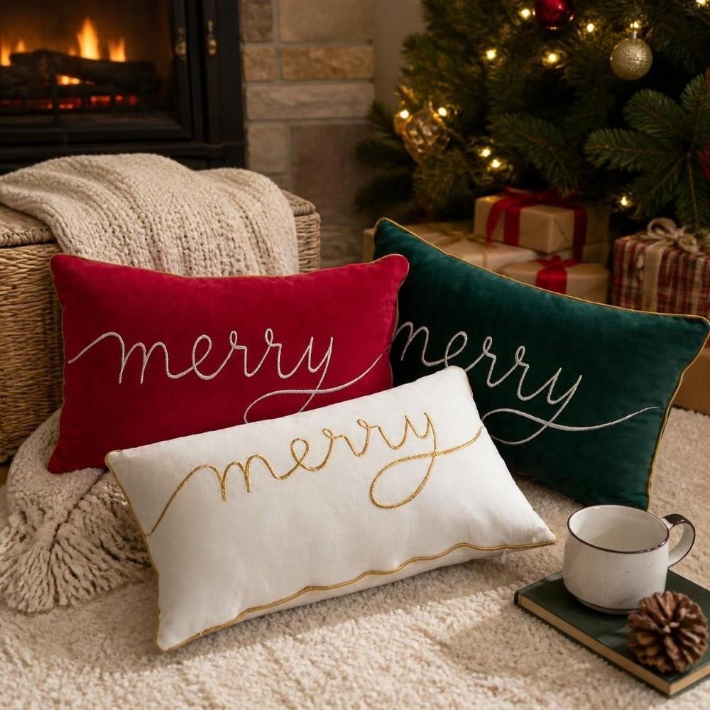 Simple Throw Pillowcase Soft Cushion Case High Quality Pillow Cover  Christmas Decor