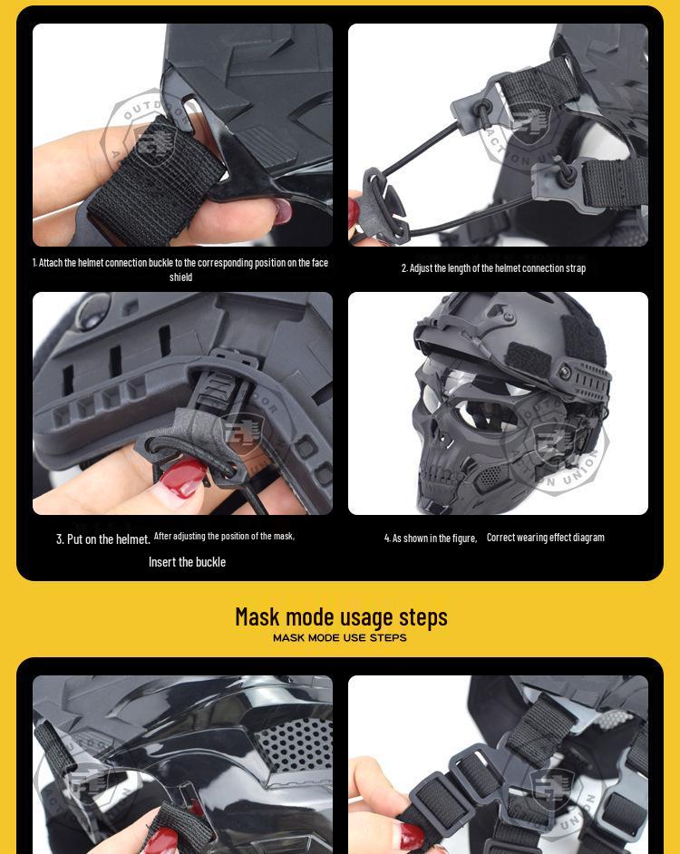 Halloween Skull Cosplay Tactical Mask - Nylon Protective Horror Facegear
