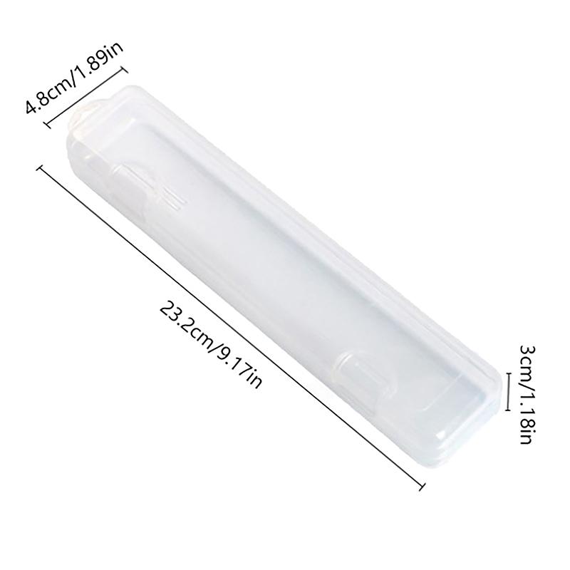 Portable Makeup Brush Organizer Eyebrow Pencil Tableware Chopsticks Transparent With Cover Storage Box Kitchen Accessories