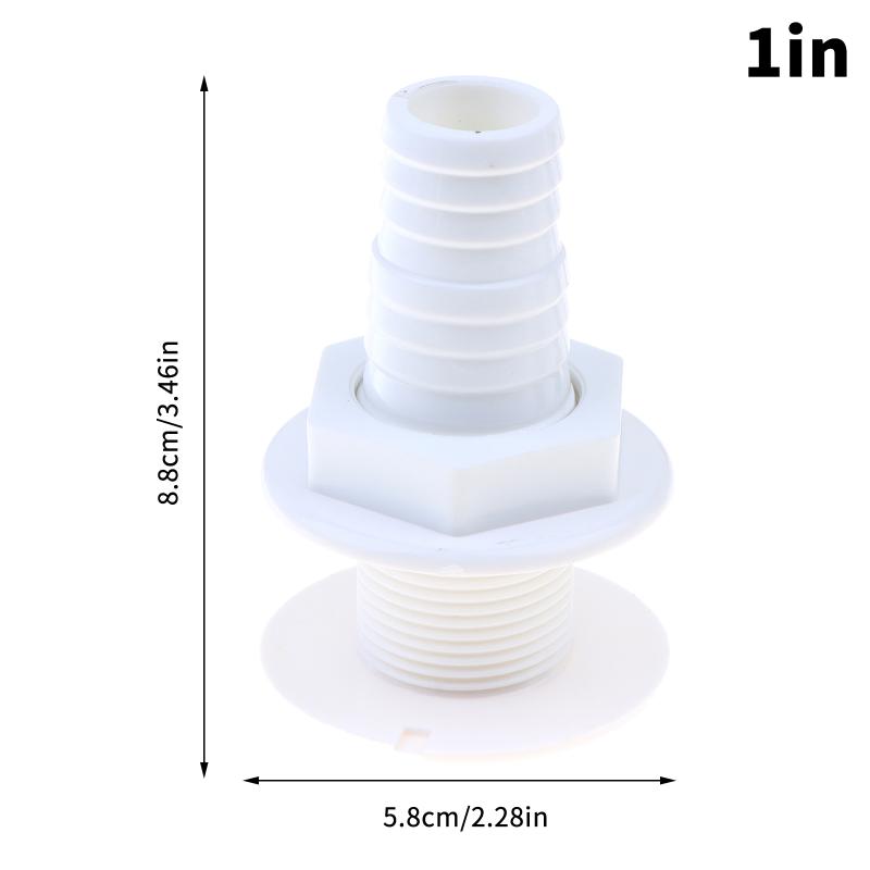 Marine Boat Abs Plastic Thru Hull Fitting Connector For 5/8, 3/4,1,1‑1/8 In Hose Boat Drain Outlet Bilge Pump Plumbing Fittings