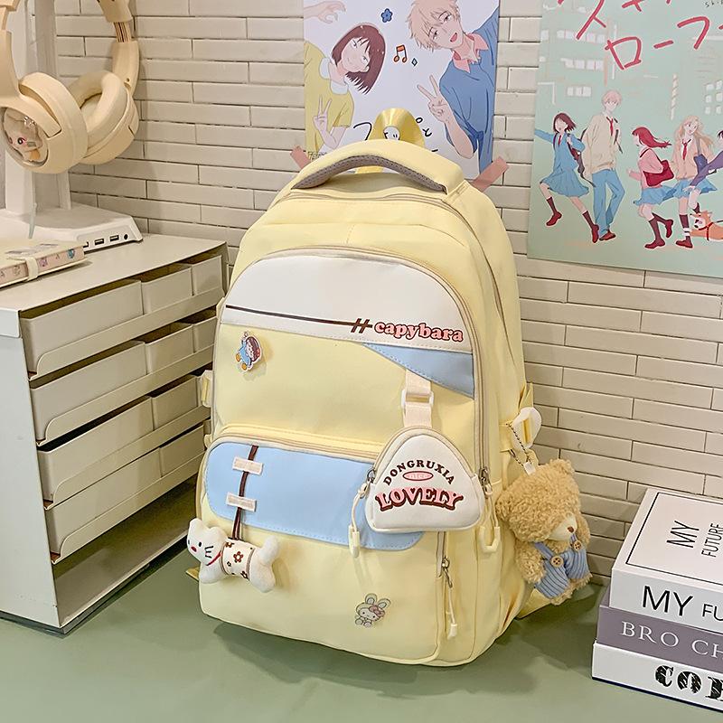 Spring New Men's and Women's Junior High School High School Large-capacity Backpack Trend To Reduce The Burden of College Students Backpack Backpack