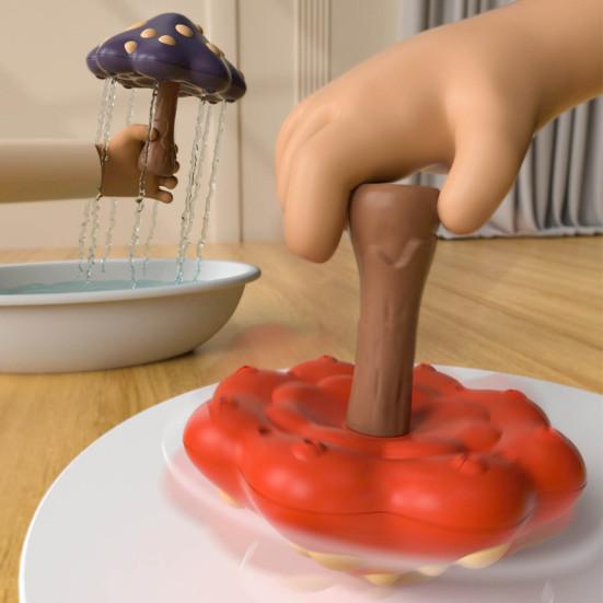 3 In 1 Mushroom Bath Toy for Kids Spinning Gyro Shower Head Tub