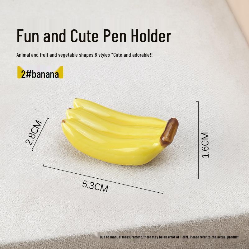 Cute Cartoon Nail Art Pen & Brush Holder - Hippo, Watermelon, Banana Design