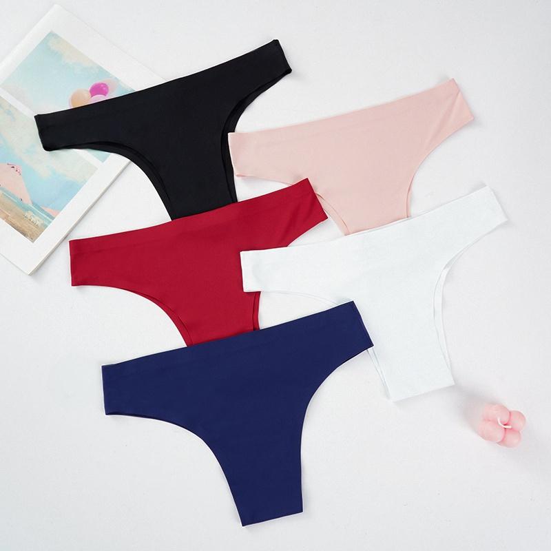 Buy Women Panties Ice Silk Cool Seamless Thong Underwear Female