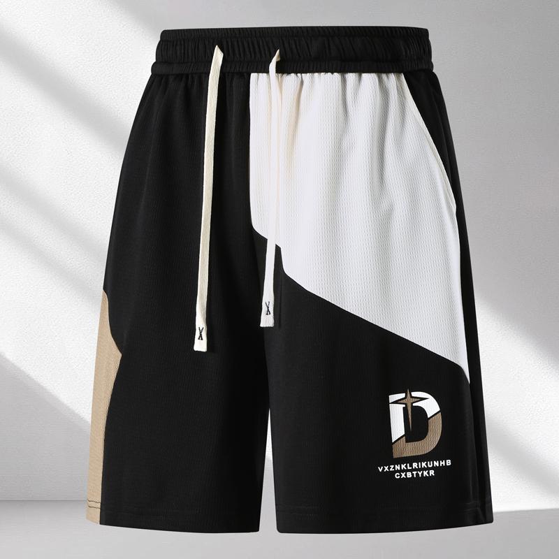 Men s Plus Size Color Block Casual Shorts, Elastic Waist Drawstring Summer Pants (5XL-12XL) 5XL(90kg-100kg)