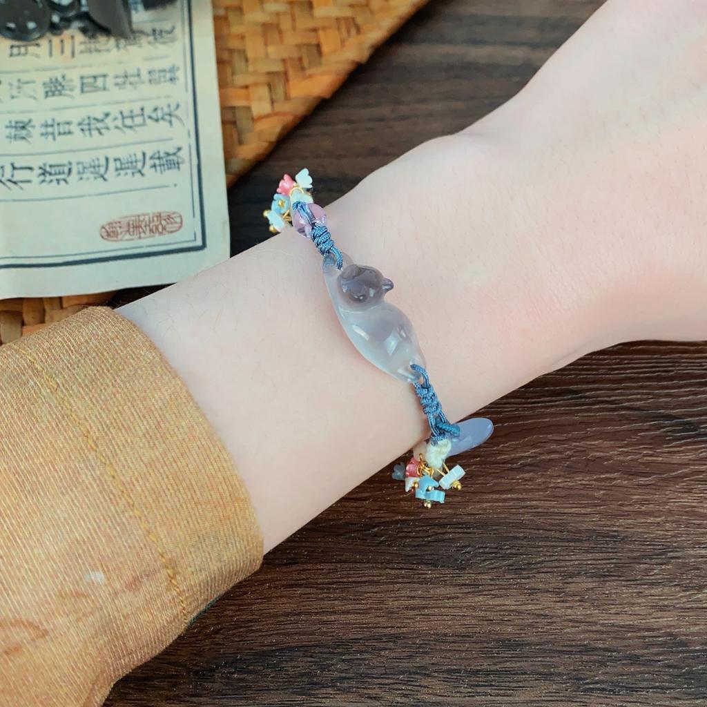 New Chinese fat orange cat star woven bracelet light luxury niche design high-end bracelet sweet and versatile accessories