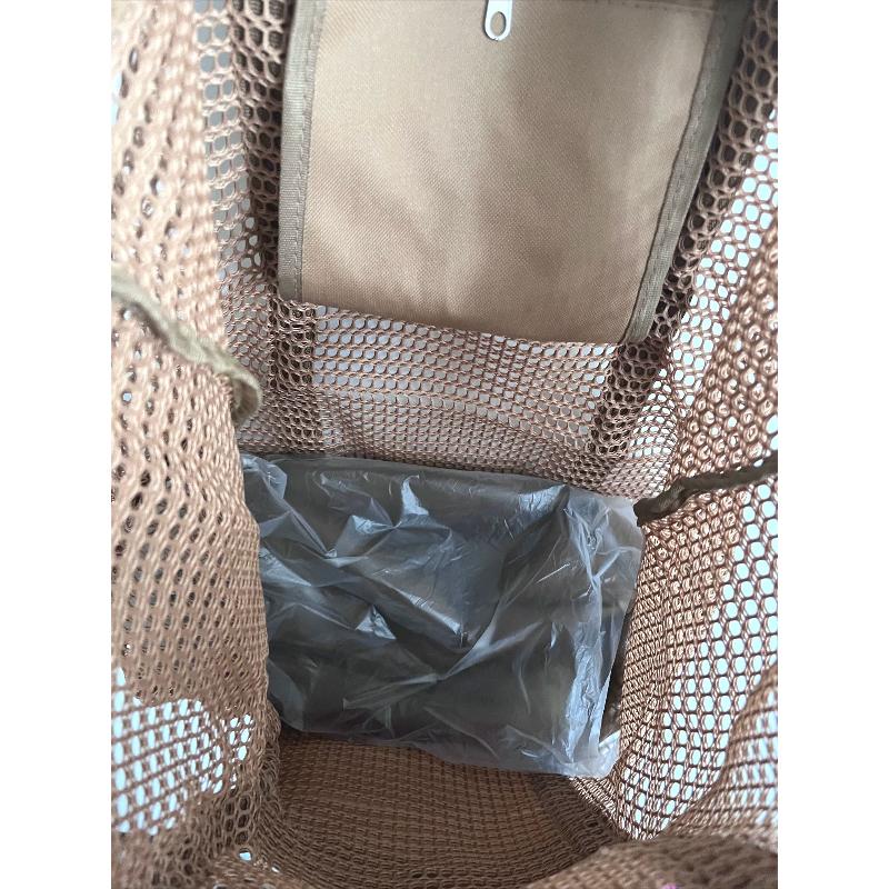 Große Maschen-Strandtasche Damen Sommer Umhängetasche Leichte Reise-Einkaufstasche mit mehreren Taschen