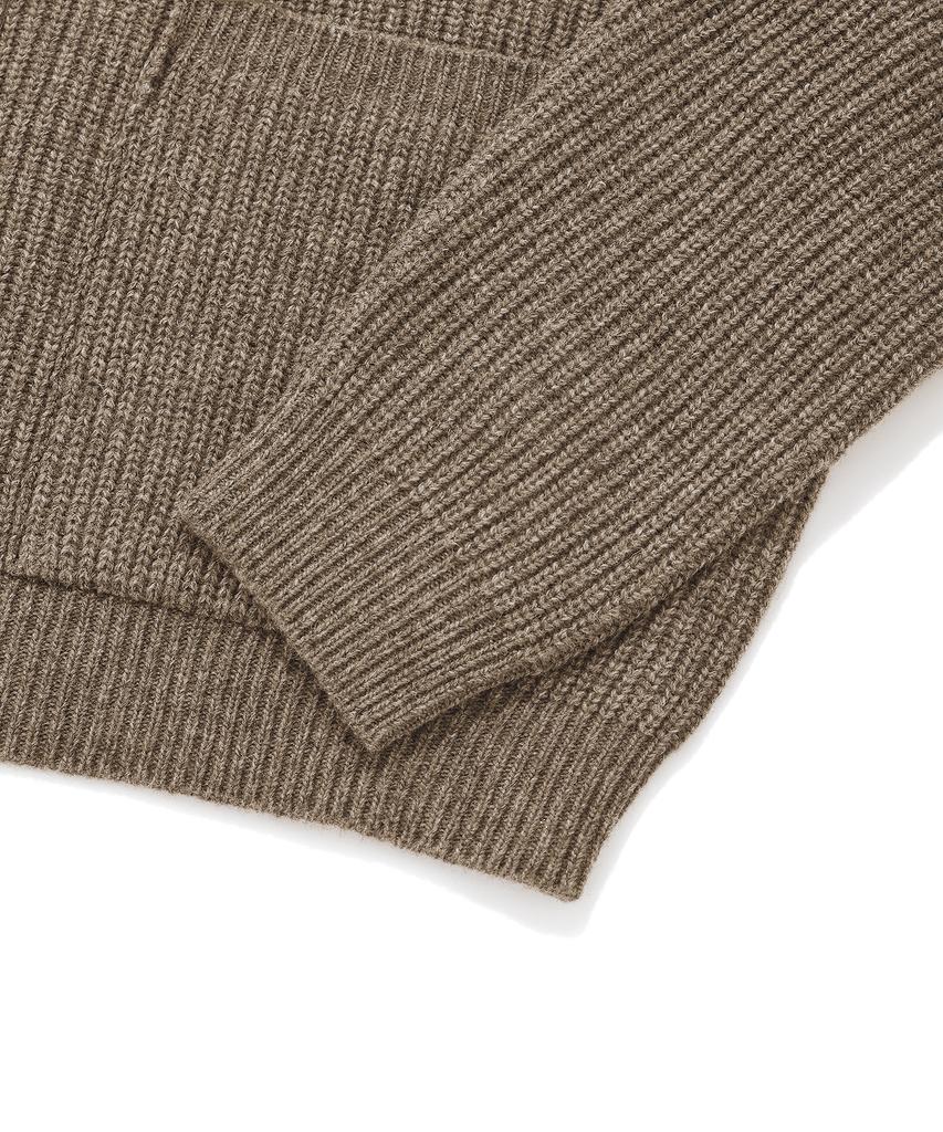 Saintpain Sp Wool 2-Way Zip-Up Knit Jacket - Brown