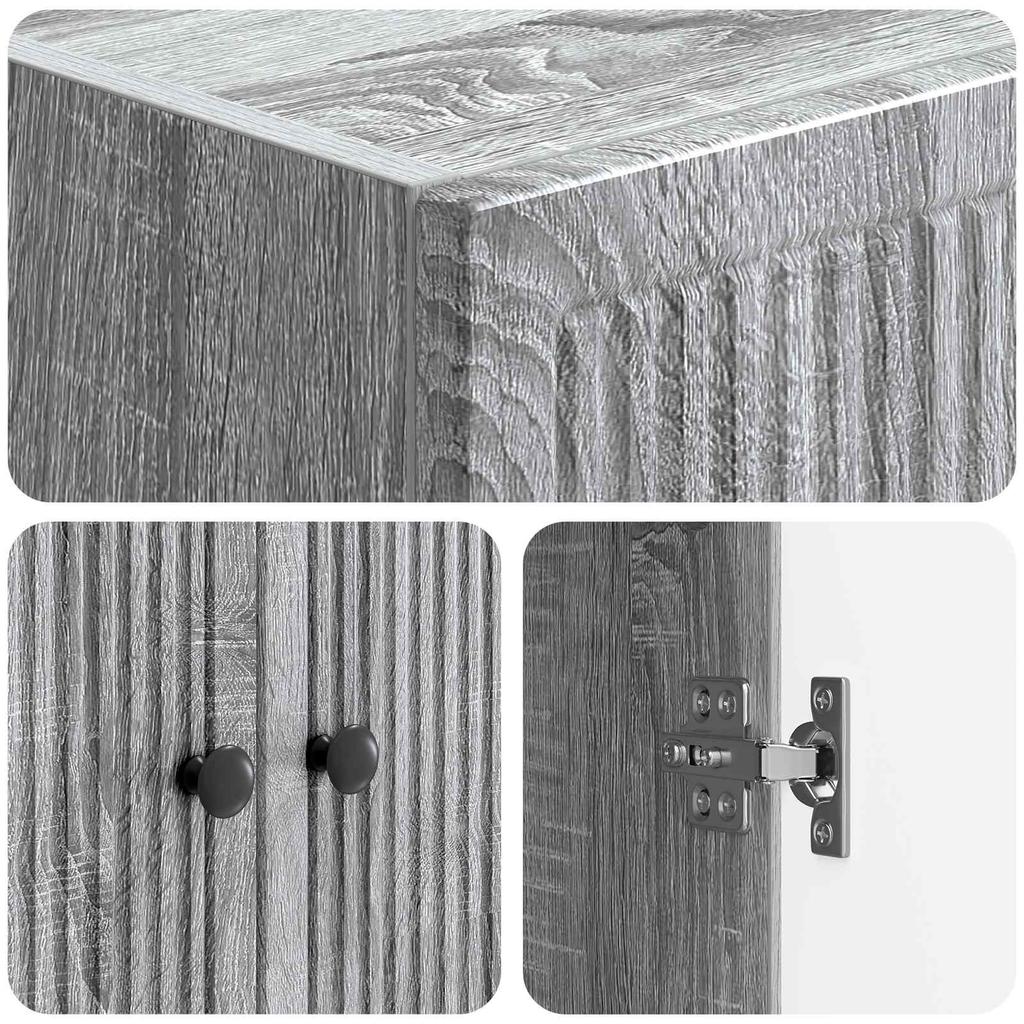Cabinet Set 2 pcs Grey Sonoma 66 x 34.5 x 90 cm Particleboard