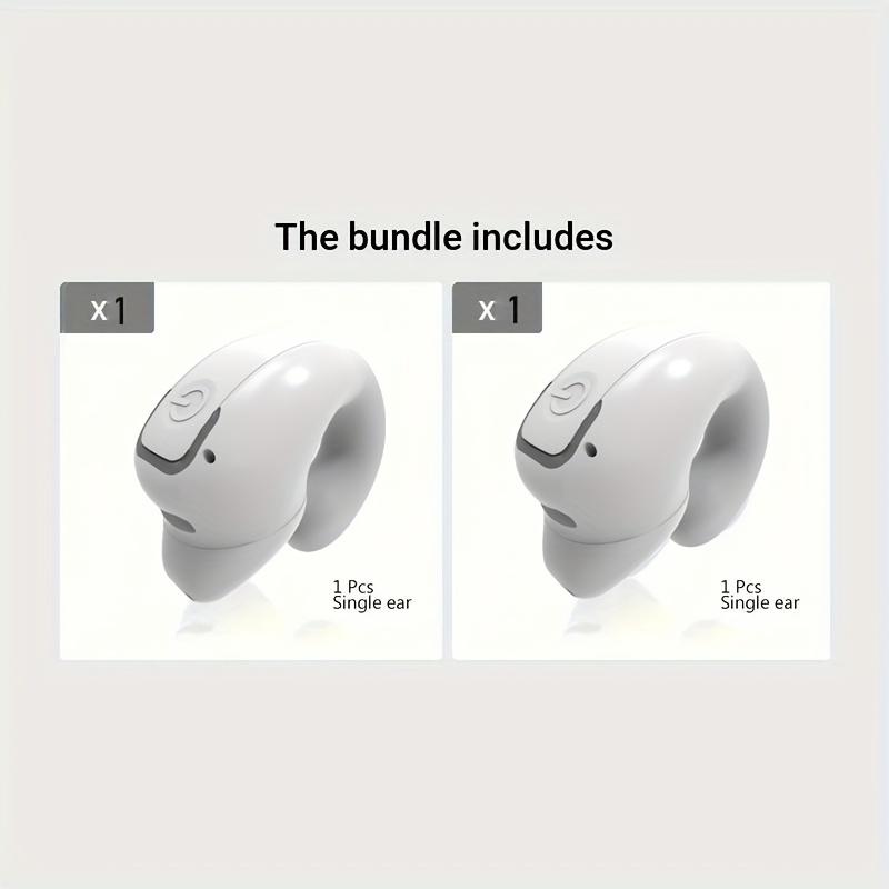 

1/2 шт. беспроводные наушники-клипсы с шумоподавлением, управлением телефоном, перезаряжаемой литий-полимерной батареей, удобная конструкция наушников для спорта белый