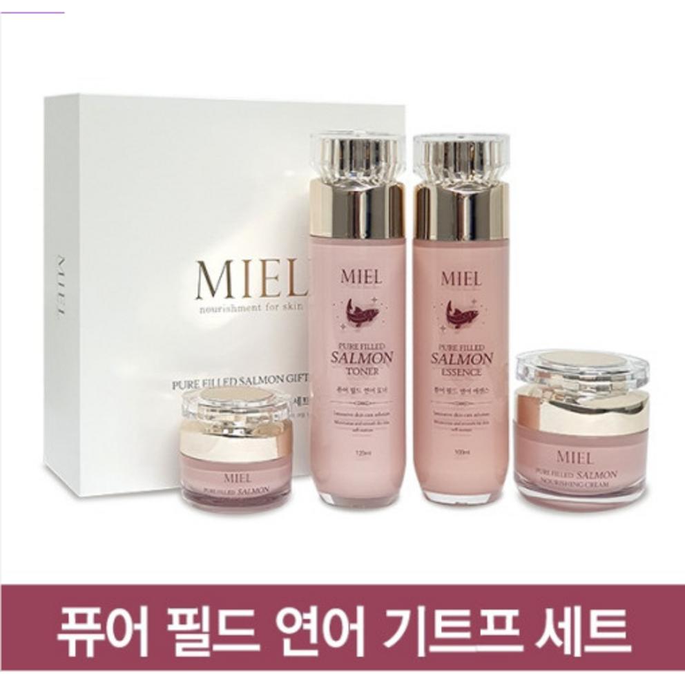 [MIELLE] Pure Field Salmon Gift Set (Toner+Essence+Eye Cream+Nutrition Cream+Mask Pack 10pcs)