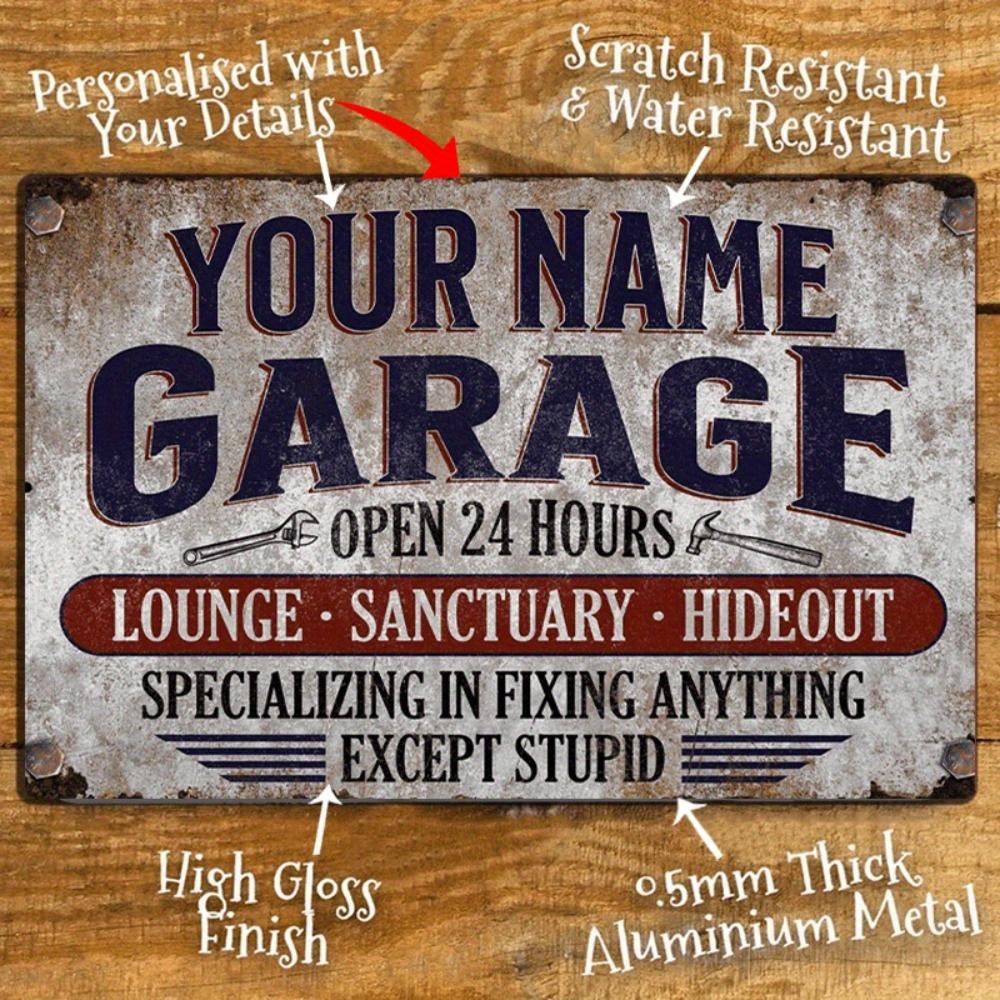 Эксклюзивный Металлический Гаражный Знак Винтажный Персонализированный Классическая Табличка Ретро Декор для Гостиной Водонепроницаемый Алюминиевый