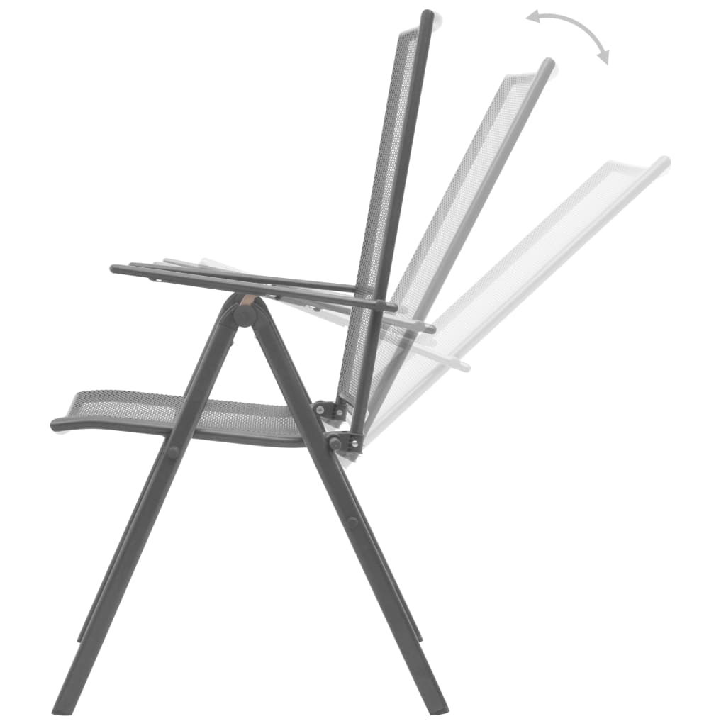 Vidaxl 3-Cz. Set with Folding Chairs, Anthracite, Steel