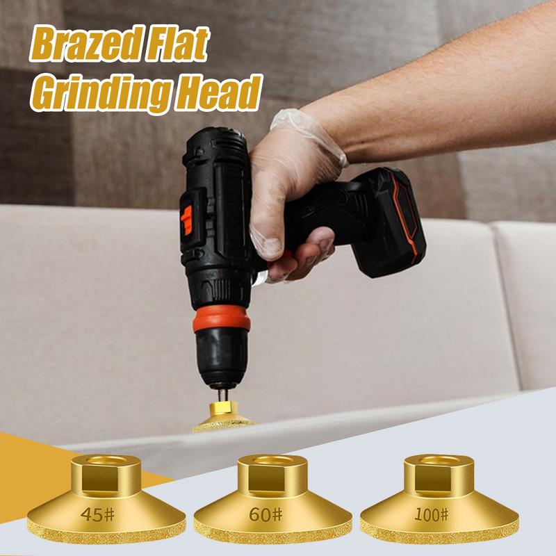 Grinding Cup Head Flat M10 Brazed Trimming Discs Brazed Flat Grinding Head Replacement For Craftsmen Enthusiasts Set Of 3