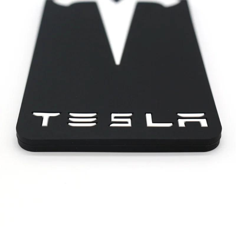 Car Sticker Tesla 3D Design Highlights Key Card Clip Silicone Protective Case Keychain, Suitable for Tesla Model 3 Model Y Acces