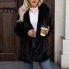 Long Sleeve Warm Coat Women Fleece Jacket with Pockets, Hooded for Fall Winter, Oversized Casual Button Front Cardigan Outerwear Cozy