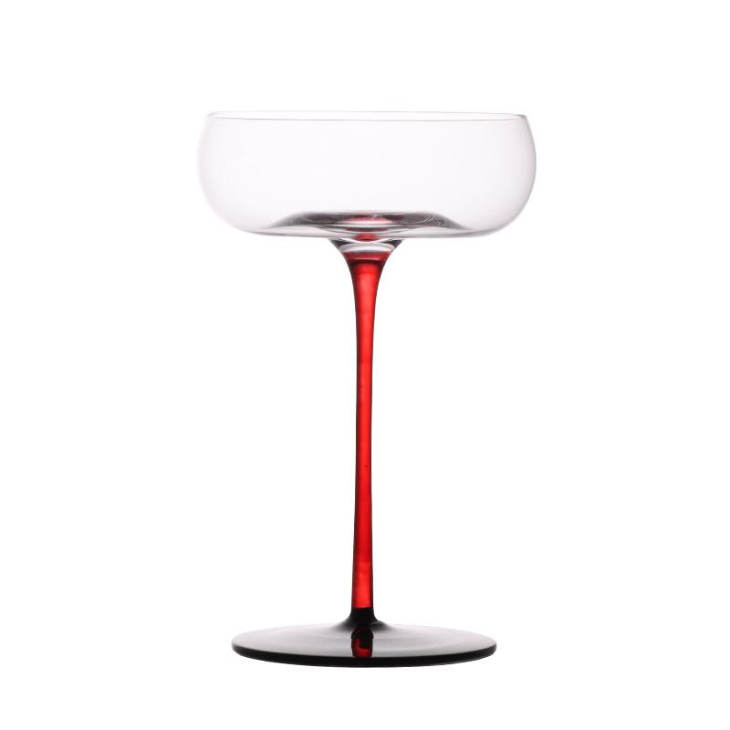 2/1Pcs 220ml Crystal Red Black Cocktail Glass Champagne Goblet Creative Personality Martini Wine Glasses Wedding Cup Party Gifts
