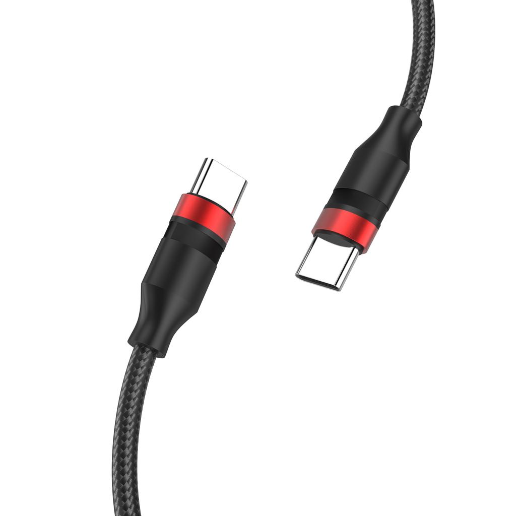 Nylon Braided Male to Male 3A Fast Charging Data Cable Type C Type C PD Charging USB Cable for Camera Computer 12-Month Warranty