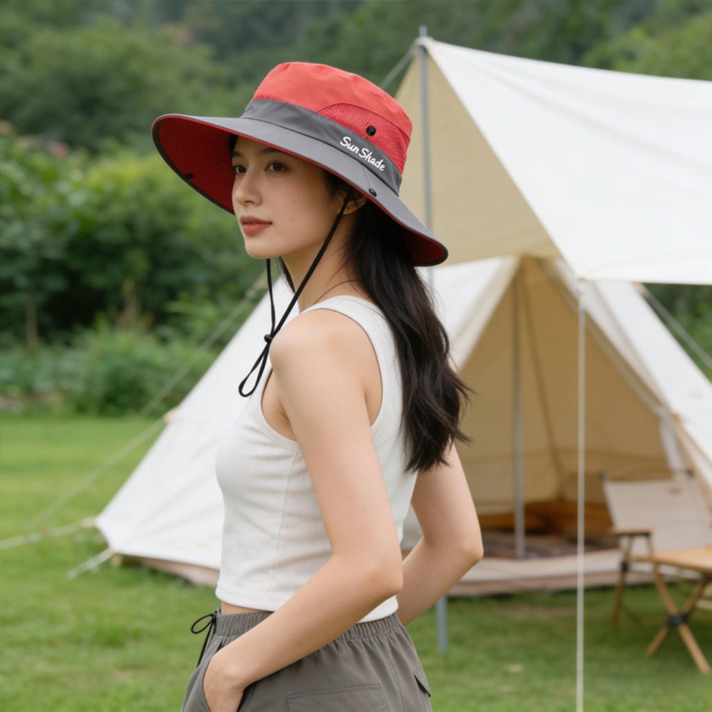 Cappello da Sole Estivo Unisex a Tesa Larga con Rete Traspirante, Tessuto Leggero Protezione Completa per Viso e Collo per Pesca Escursionismo Campeggio Spiaggia Uso Esterno