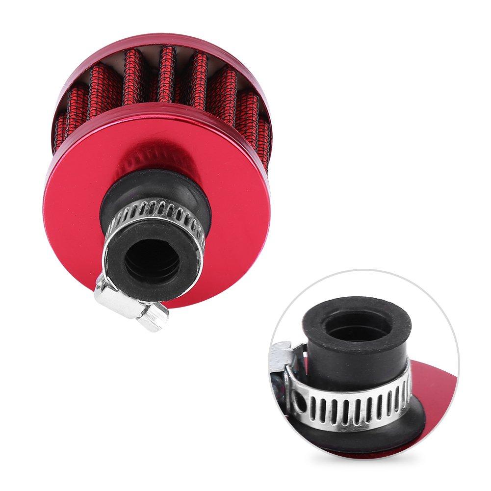 1 * Air Filter, Breather Filter 13mm-Qiilu Air Filter Air Intake Filter Kit 57 * 50mm 13mm Universal (Red Color)