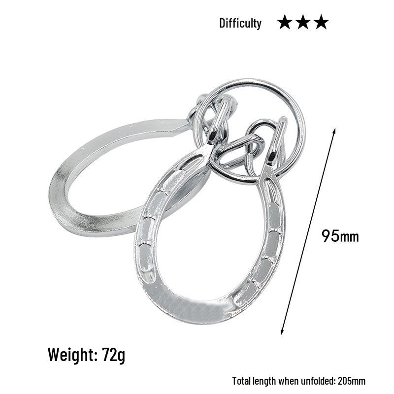 Intelligence Puzzle Zinc Alloy Disentanglement Rings - Unlock Nine Linked Rings Kongming Luban Lock Educational Toy