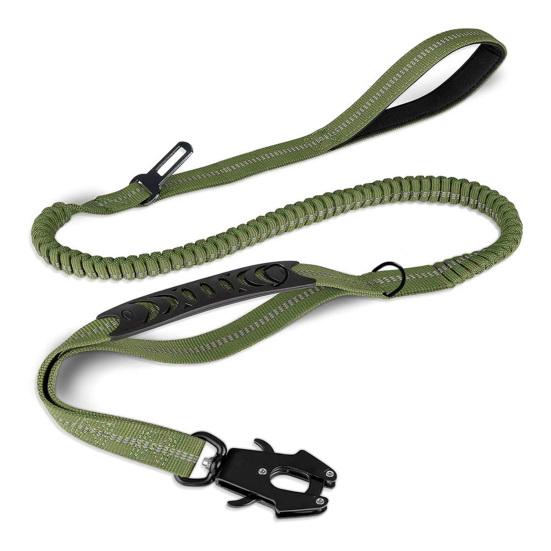 Heavy Duty Tactical Bungee Dog Leash Reflective No Pull Lead Rope