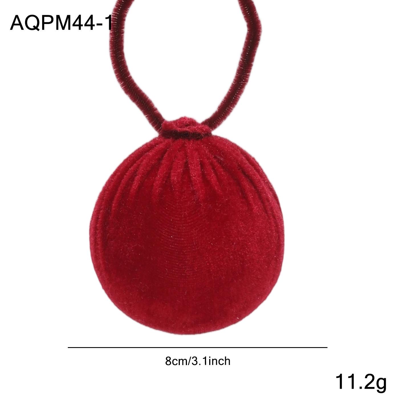 

Wine Red Flocked Fabric Christmas Tree Ornament Ball
