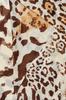 Beige Scarf with Chocolate and Caramel Spots Pattern - Cotton and Viscose, 180x90