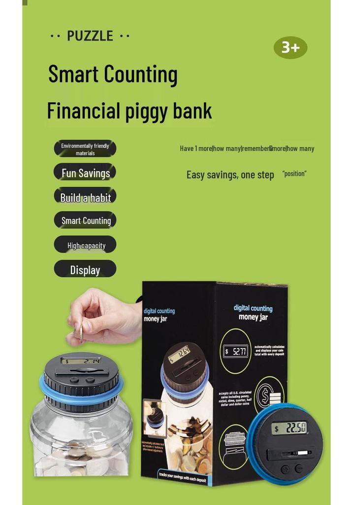 Smart Electronic Piggy Bank: Large Counting Coin Jar for Kids