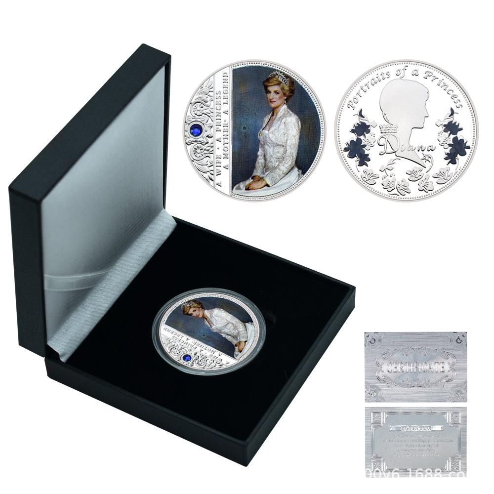 Diana Royal Commemorative Coin, England s Last Rose Challenge Coin, Fan Commemorative Collection with Gift Box