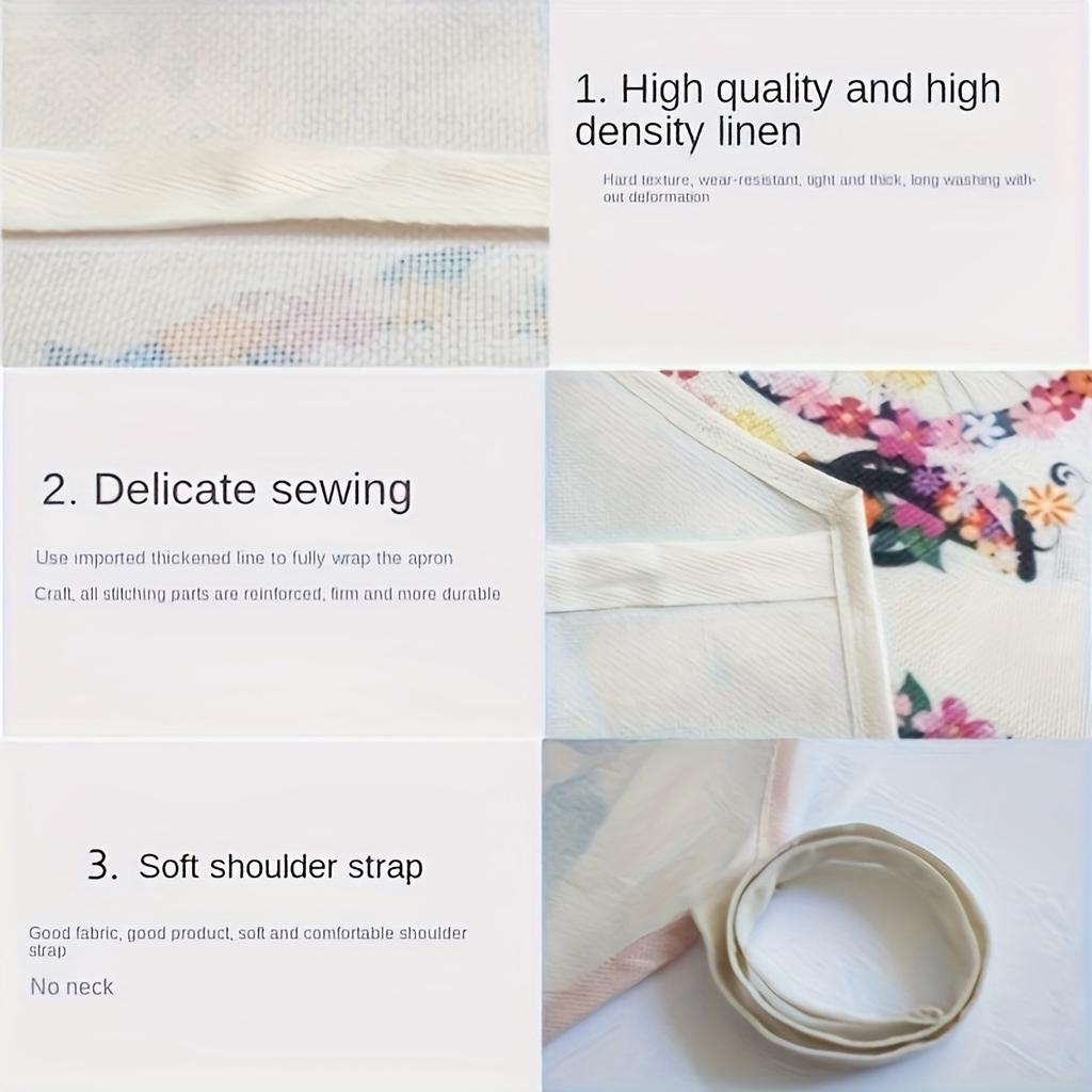 1pc Large Solid Color Background Romantic Heart Pattern Apron, Home Decoration Kitchen Wear, Sleeveless Durable Washable Unisex Cooking Apron,