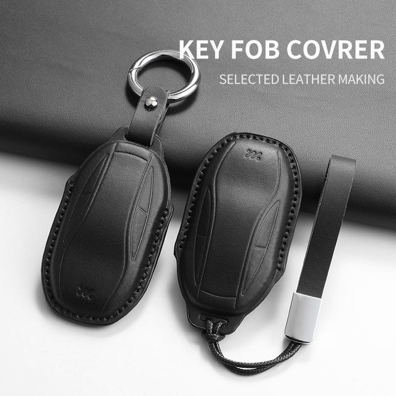Car Smart Key Case Cover for LM Zhiji L7 Ls7 L6 Ls6 Pu Car Key Cover Protector Keychain