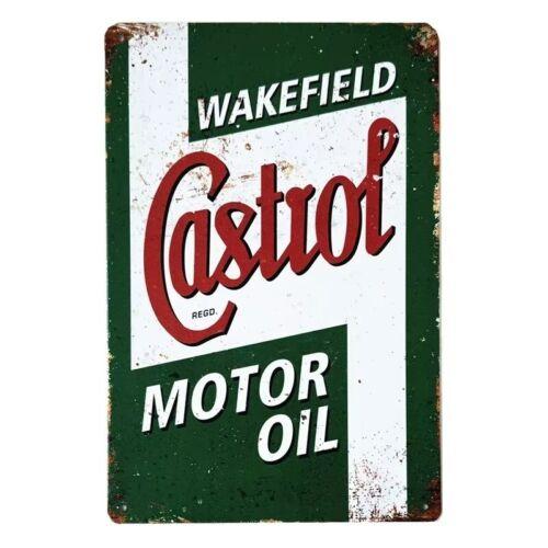 Y1,Castrol Retro Metallschild Motoröl Garagendekor Used-Look Man Cave Kunst -Aluminium