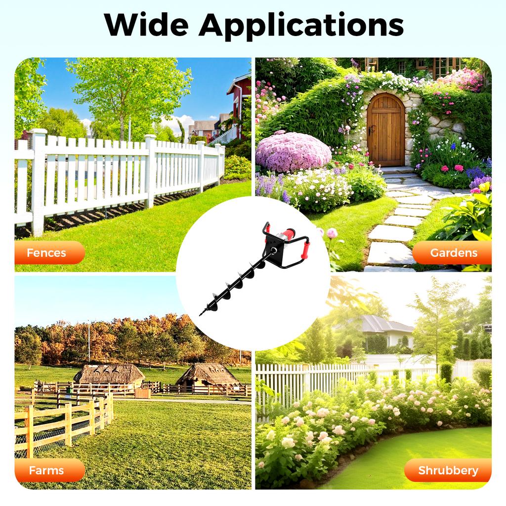 Wiertło ślimakowe do ziemi z trzpieniem 3/4" do sadzenia, 6"x31,1" świder ogrodowy z przedłużką do koparki, świder do słupków ogrodzeniowych