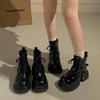 Black High-end Retro Thick-soled Martin Boots Women's 2025 New Autumn with Skirt, Thin Legs and Long Short Boots