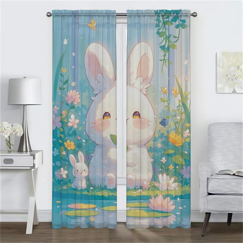 The Lotus Pond Cools Itself Kitchen Curtains for Living Room Blackout Curtain for Room 2 Panel Home Interior Curtains Shades