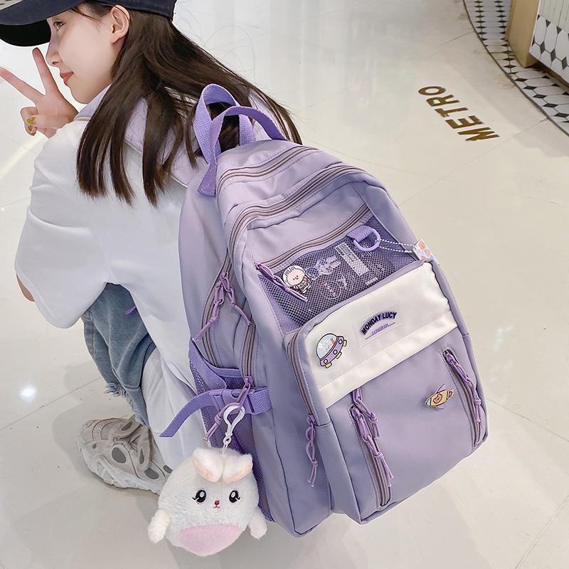 Korean Cartoon Schoolbag for Girls: Stylish Backpack for Elementary to High School Students