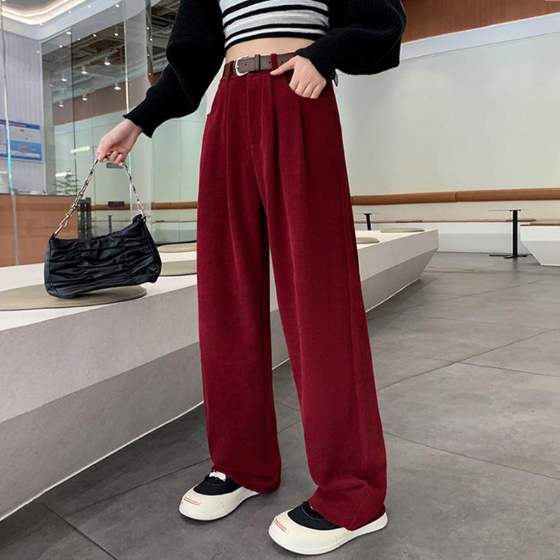 Women's Pant Solid Color Long Straight Loose Casual Wide Leg Pants