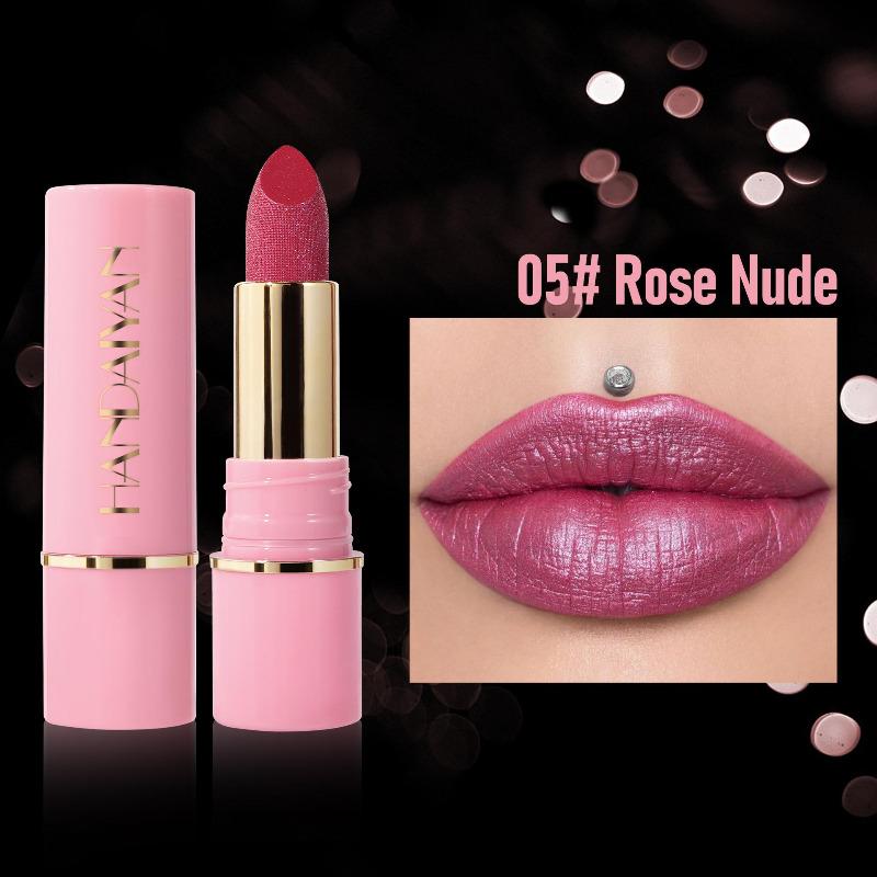 Rossetto perlescente lucido diamante Rossetto esplosivo Rossetto paillettes Rossetto glitterato lucido fine a lunga tenuta, impermeabile e idratante