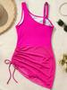 Women's Swimwear Solid Color Mesh Patchwork Bikini Beach Suit Bathing Suits