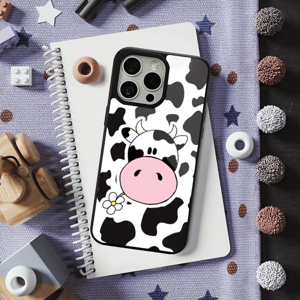Cute Cartoon Print Cow For iPhone 12,14,11,15,13,16,17,For Magsafe,Plus,Mini, Pro,Max,Magnetic Wireless Charging Case