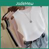Wide Round Straps Neck Summer Fashion Thin Section Sleeveless Ice Silk Knitted Vest Women Solid Colour Tops