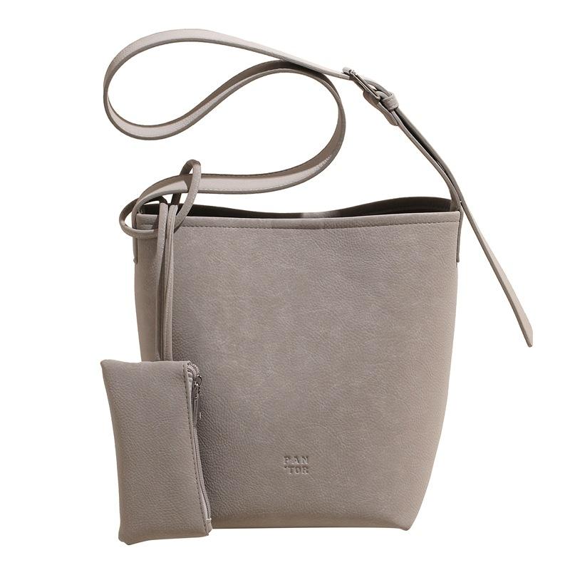 

Wholesale hot sale Korean simple style fashion lychee pattern bucket bag women commute to work casual messenger child and mother bag серый