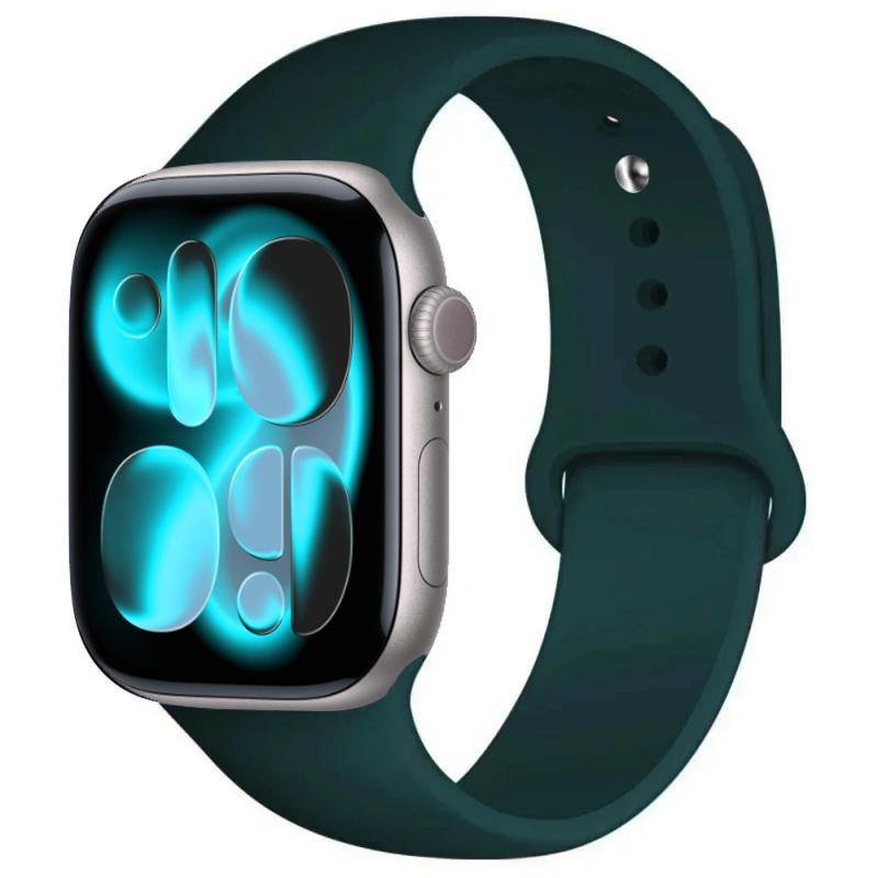 For Watch Bands 46mm 42mm 45mm 44mm 40mm Silicone Sport Bracelet Iwatch Series 11 10 - 8 7 6 5 4 SE 9 Ultra 3/2 49mm Strap