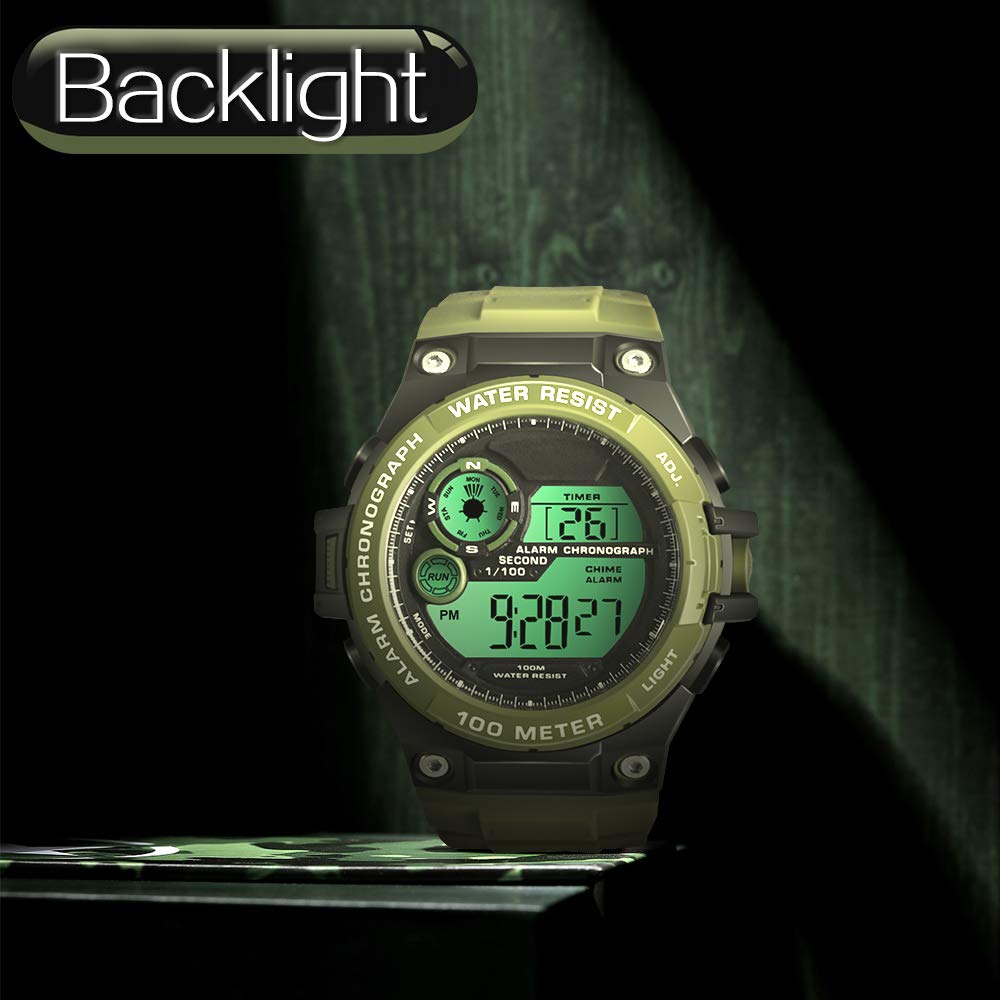 Multi-function 10 ATM Water Resistant Men's Watch, Perfect for Swimming, Diving, and Surfing, with Alarm, Calendar, Stopwatch, Dual Time, and 12-hour