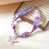 Bohemian Silk Scarf Necklace with Sun Heart Pendant Chain