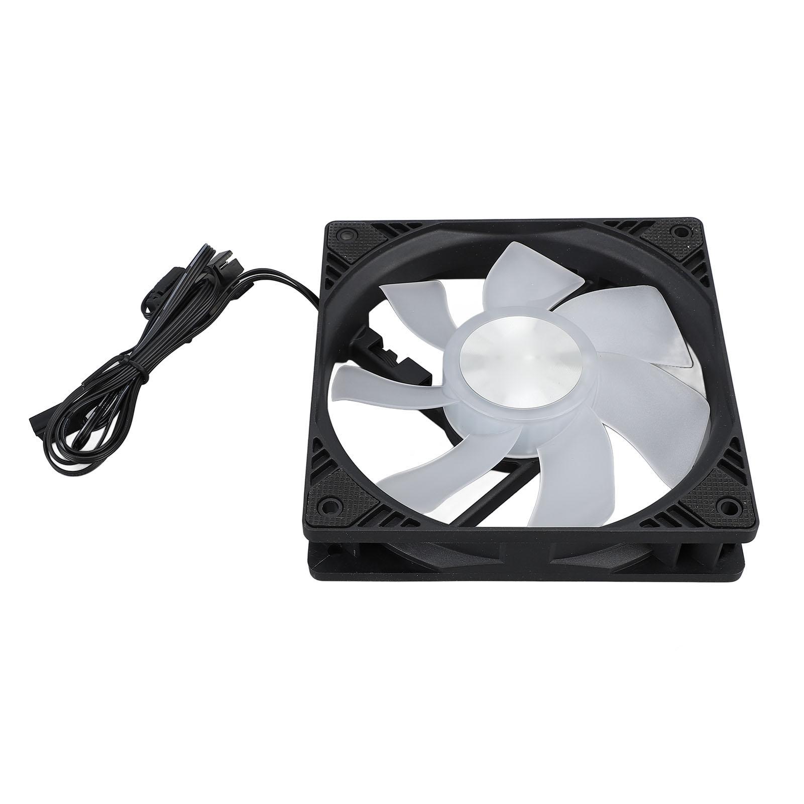 

Hydraulic Bearing Case Fan 120mm PWM Intelligent Temperature Control 5V 1500RPM ARGB Case Cooler Fan for PC Black чорний