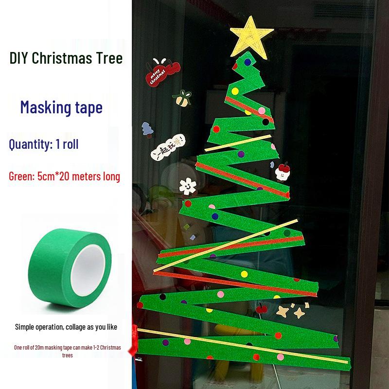 Budget-Friendly DIY Crepe Paper Christmas Tree Decoration Kit for Windows