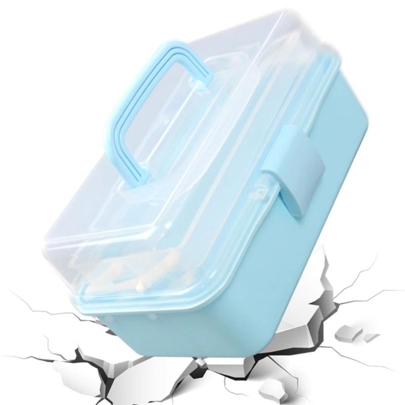 Multifunction Storage Box 3 Layer Storage Case Practical Plastic  Storage Box Medicine Storage Box for School Office