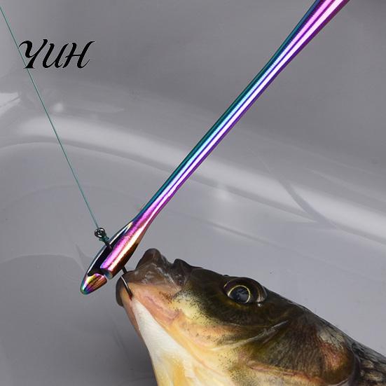 Easy to Use Hook Remover Stainless Steel Tool, 9 Inch Fishing Disgorger with Fish Friendly Detaching Tool Wooden Handle, Heavy-duty Quick Retractor